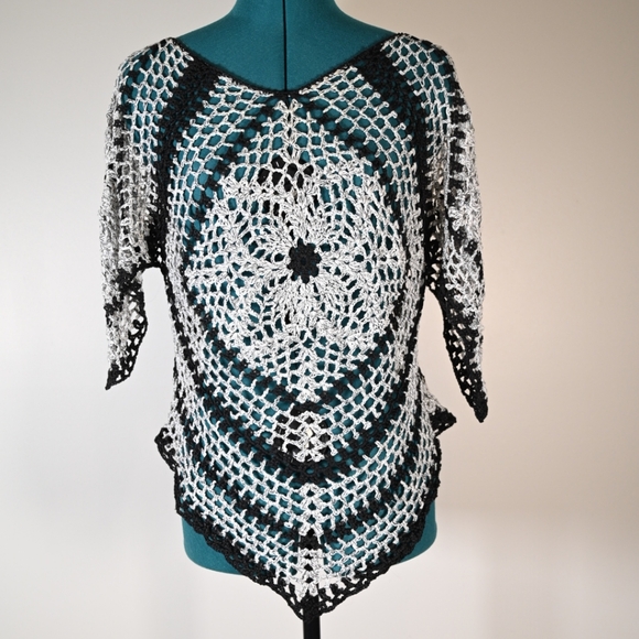 Crochet Top Knit Shirt Crochet Shirt Knit Top - Picture 2 of 2